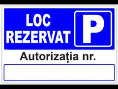 Semn pentru parcare loc rezervat autorizatia cu numar parcare